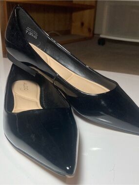 ALDO Black Patent Pointed Toe Women's Flats